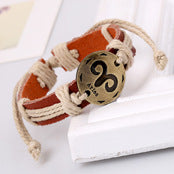 HUFE European and American popular accessories handmade cowhide beaded bracelets, genuine leather bracelets and bracelets