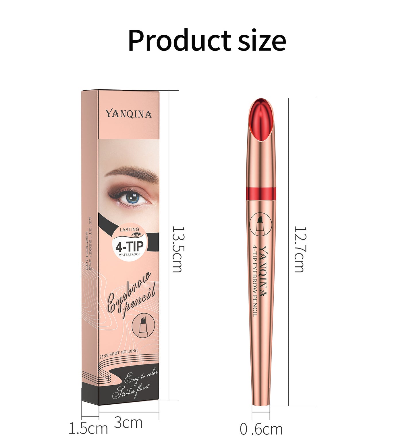 HUFE Four Fork Liquid Eyebrow Pen is waterproof, non fading, and not easily smudged. Natural Eyebrow Pen Cross border Makeup