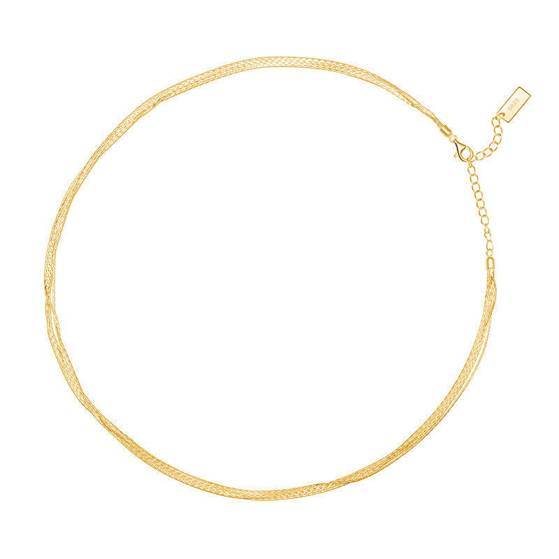 HUFEs925 Sterling Silver Multi layered Tassel Necklace for Women's INS. Cool and Elegant, Luxury and Small to Medium Design. High end, Super Sparkling Collar Chain