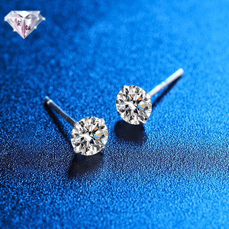 Classic claw stud mosansite earrings