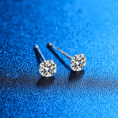 Classic claw stud mosansite earrings