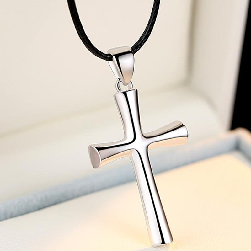 HUFEEuropean and American fashion hot sale diamond cross necklace simple male and female couple pendant