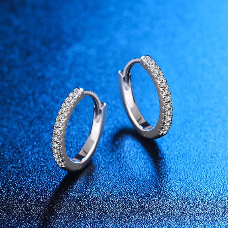 Elegant Simple Row Moissanite Stud Earrings in 925 Sterling Silver