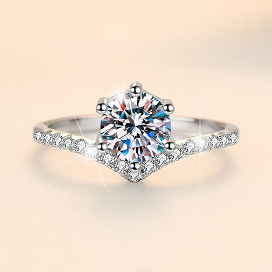 HUFED-color 1 Franz Klammer mulberry diamond ring18kgold plated  S925 sterling silver female ring Princess Crown factory direct live source (high-end packaging)