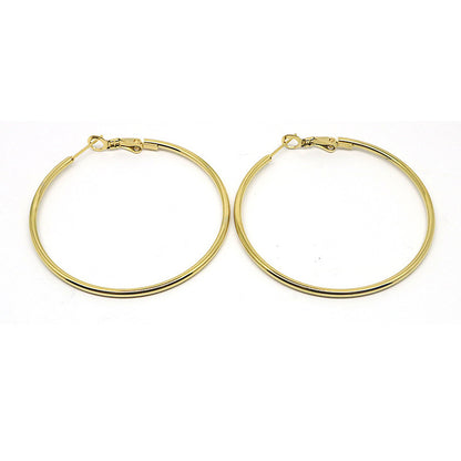 HUFE (buy other product gifts) European and American fashion 14k gold-plated stainless steel earrings|large circle shrimp clasp|earring set|titanium steel earmuffs women's jewelry